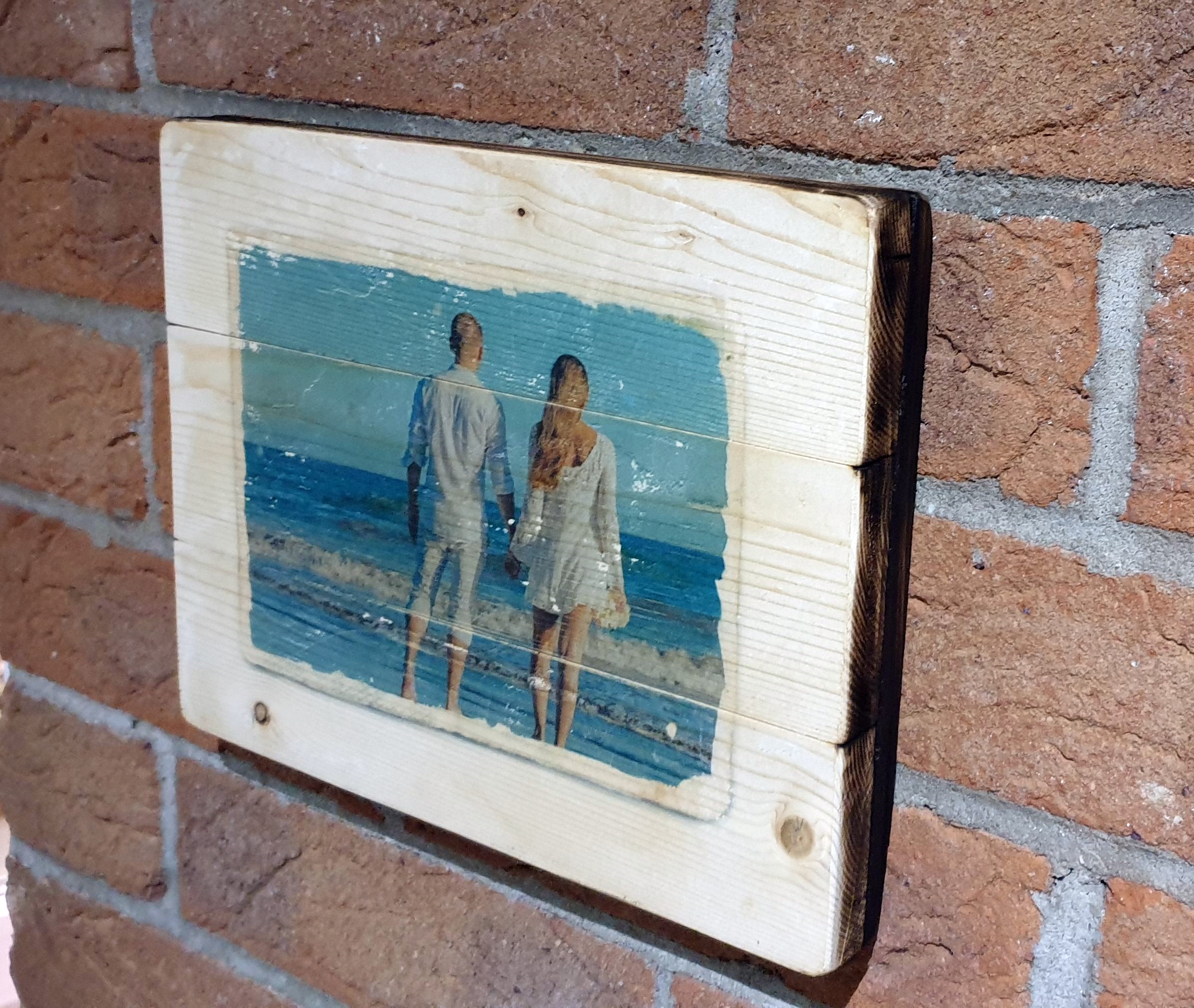 Wood photo with nature frame and burnt edges