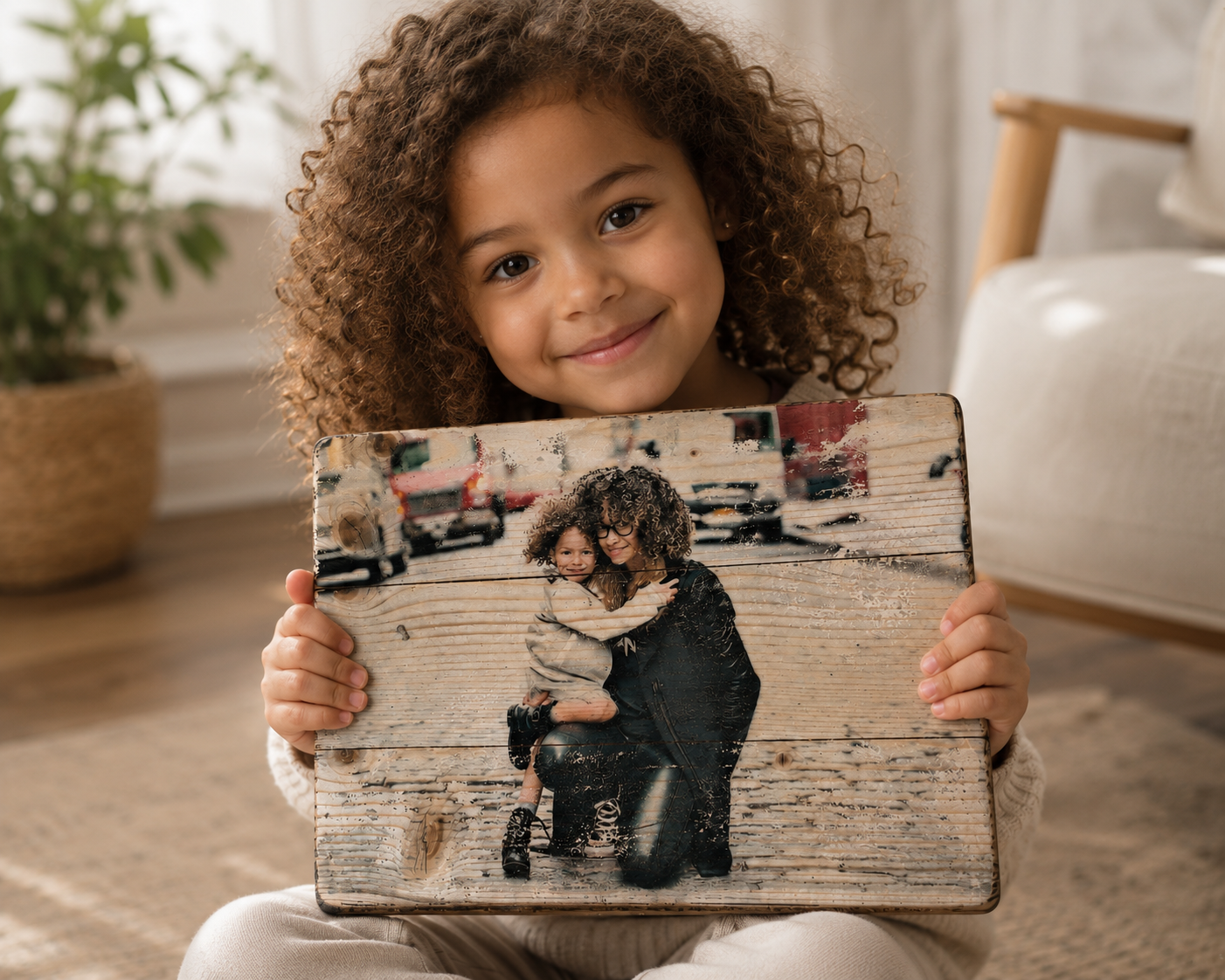 Personalized Photo Wood Plaque, Custom Family Picture, Rustic Wall Art, Mom Gift